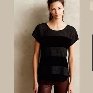 NWT Anthropologie Dolan Lace Velvet Top